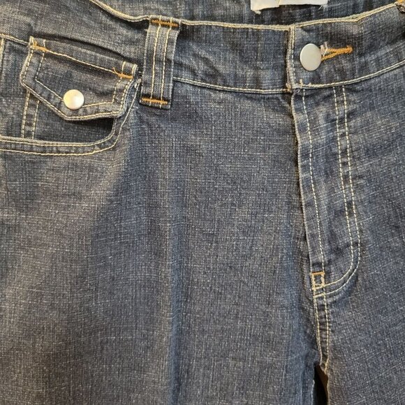 Cassis Brand Waist 30 Dark Wash Mid Rise Cotton Blend Cropped Capri Denim Jeans - Picture 2 of 8